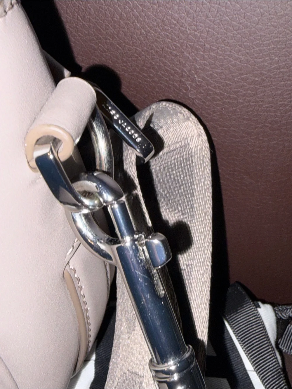Marc Jacobs Taupe Crossbody Bag with Branded Strap